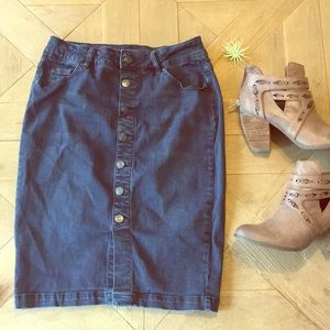 Denim Pencil Skirt